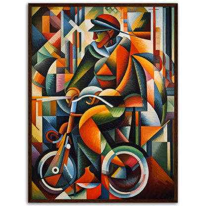 Cyclist Matte Paper Wooden Framed Poster