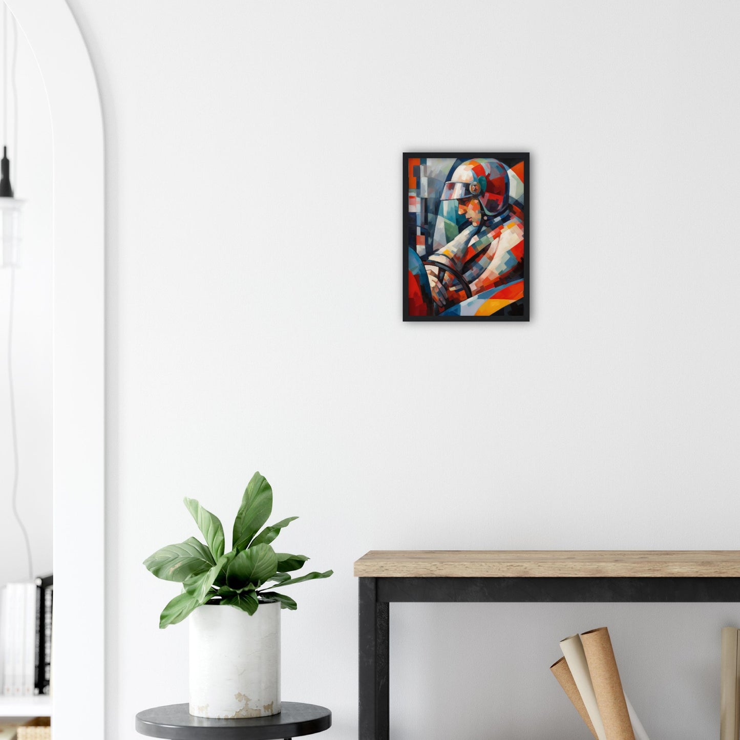 Race Car Driver Wooden Framed Poster