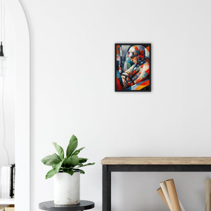 Race Car Driver Wooden Framed Poster
