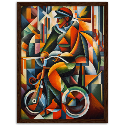 Cyclist Matte Paper Wooden Framed Poster
