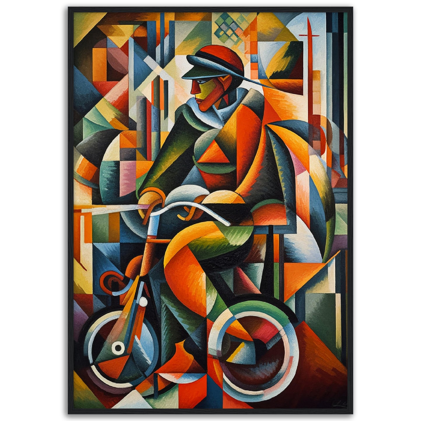 Cyclist Matte Paper Wooden Framed Poster