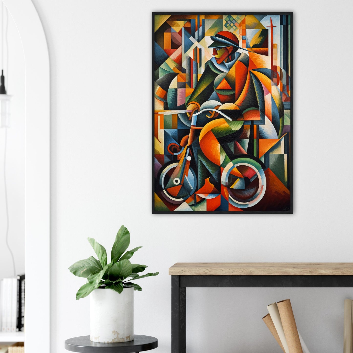 Cyclist Matte Paper Wooden Framed Poster
