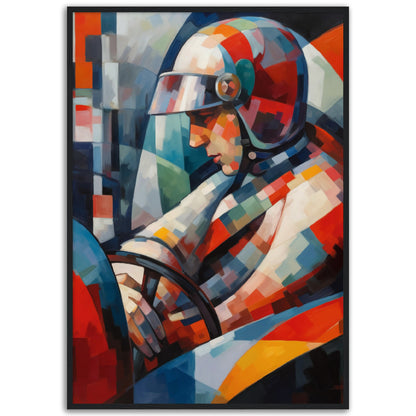 Race Car Driver Wooden Framed Poster