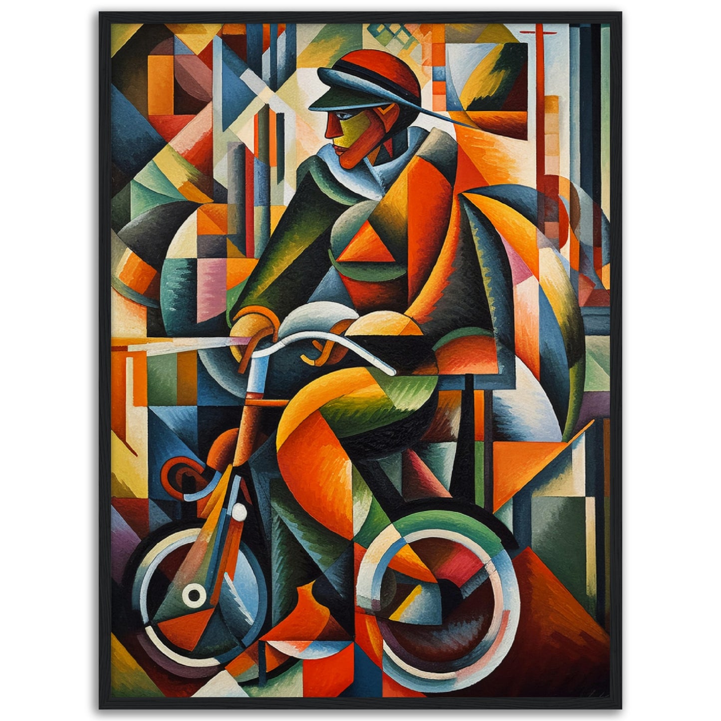 Cyclist Matte Paper Wooden Framed Poster